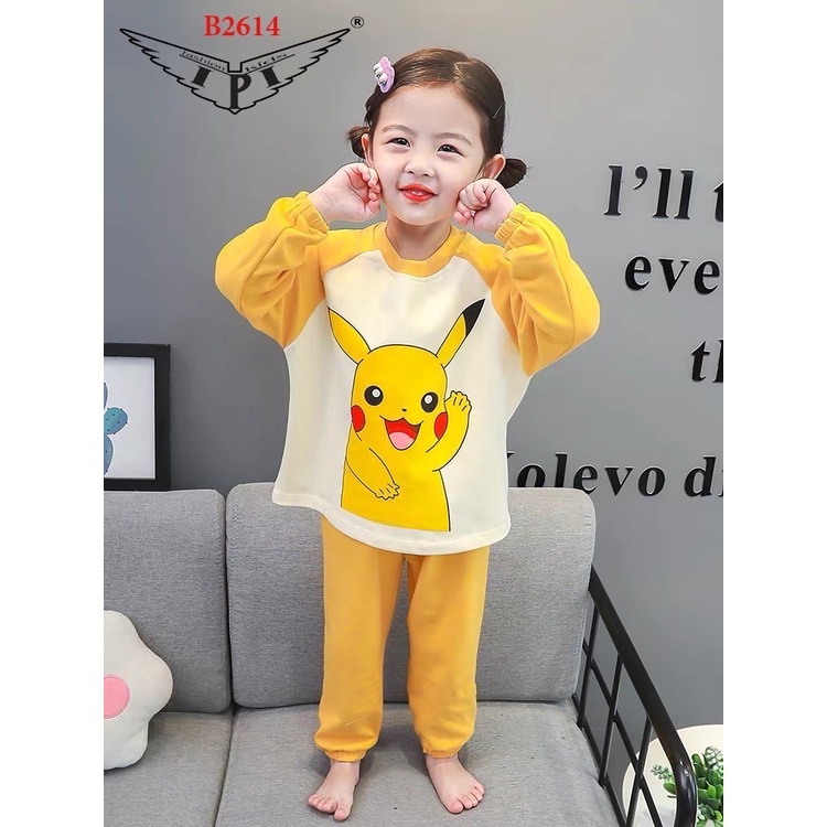 Bộ tay dài bé gái in thỏ dễ thương