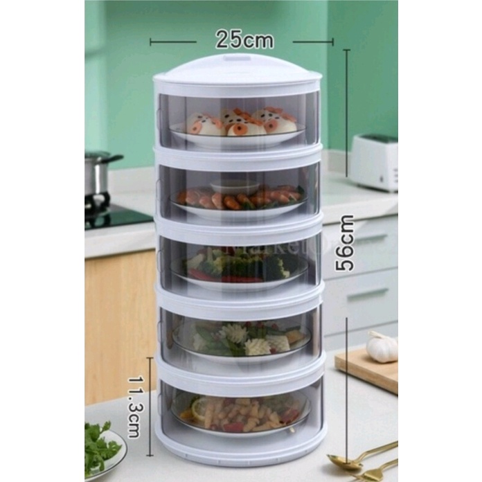 Lồng Bàn 5 Tầng , Hộp Đựng Thức Ăn Giữ Nhiệt - Chống Bụi- Côn Trùng