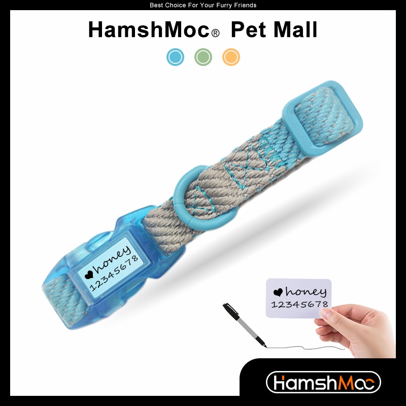 HamshMoc Vòng Cổ Chữ D Bằng Kim Loại Mềm Chống Thất Lạc Có Thể Điều Chỉnh Cho Thú Cưng Cỡ Nhỏ / Vừa / Lớn