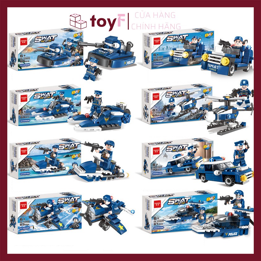 Đồ Chơi Lego Swat Cảnh Sát Mô Hình Ô Tô, Xe Tăng, Máy Bay, Tàu Ngầm, Tàu Chiến DLC005 - ToyF