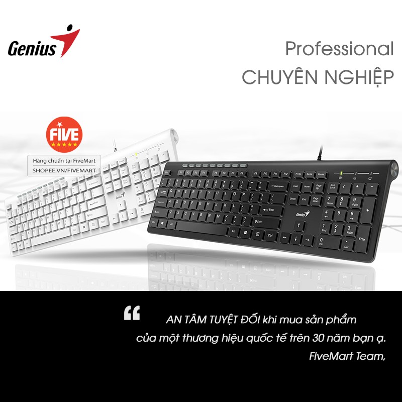 [ Gõ Êm Mượt Cực Bền ] Bàn Phím Và Chuột Máy Tính Có Dây Genius SlimStar-230 Tích Hợp Phím Multimedia, Chính Hãng GENIUS | BigBuy360 - bigbuy360.vn