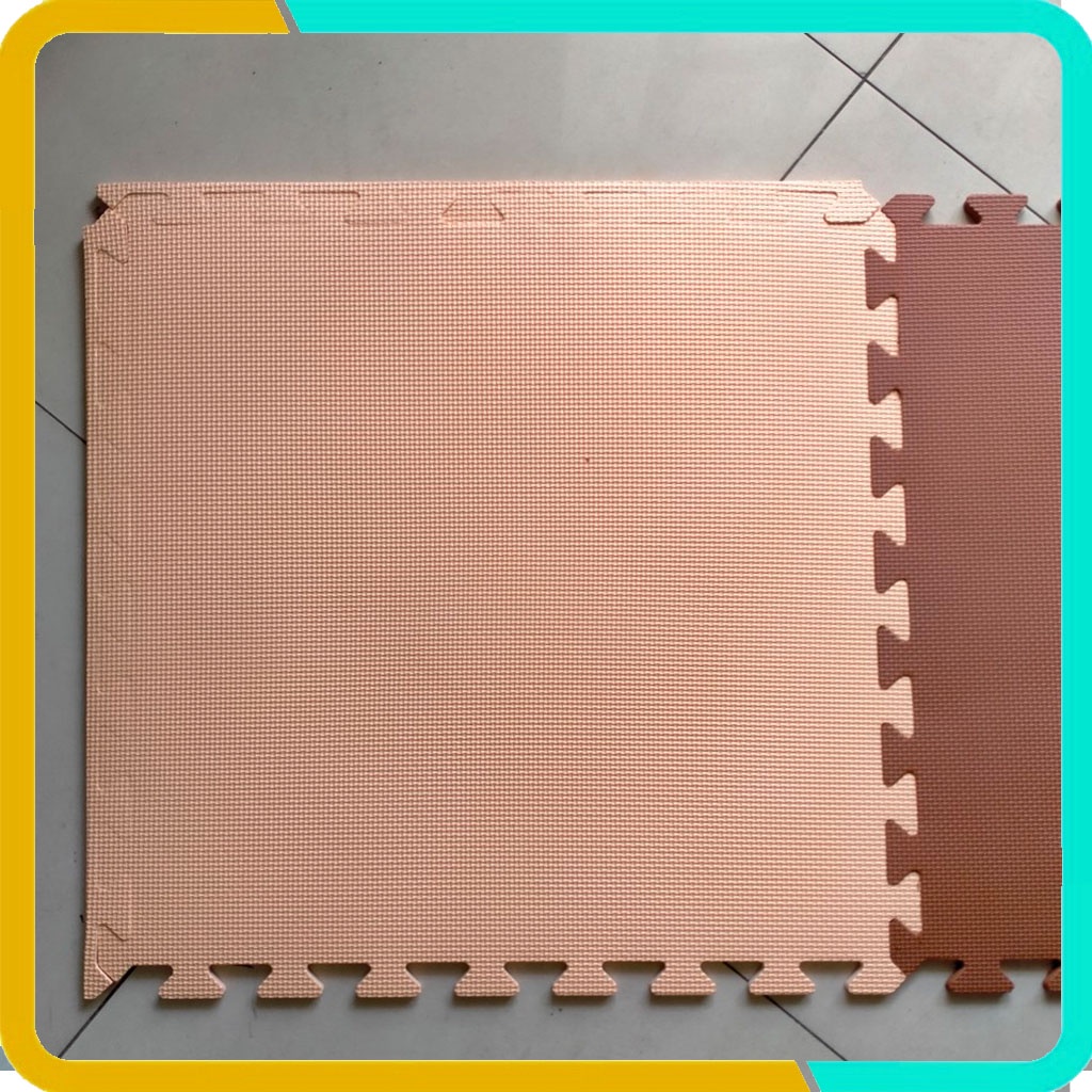 Thảm xốp lót sàn màu nâu, kem (1 tấm)- Kích thước 60x60x1cm-Hàng Việt Nam- Không thấm nước