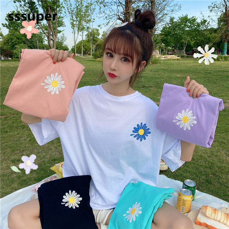 t-shirts new fashion wild casual loose Daisy print loose | BigBuy360 - bigbuy360.vn