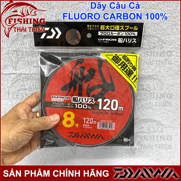 Dây Cước Câu Cá Daiwa D-Fron Fune Harisu Fluoro Carbon 100% Cuộn 120m