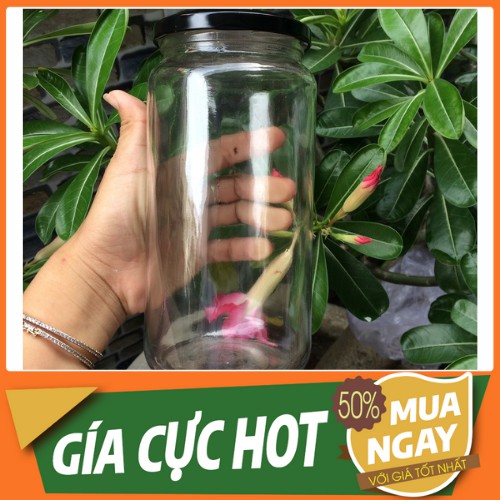 HŨ THỦY TINH TRÒN 1000ML - ĐỰNG THỨC ĂN, THỰC PHẨM