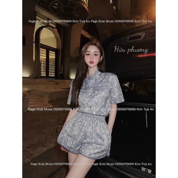 Set áo sơmi jean + quần đùi
