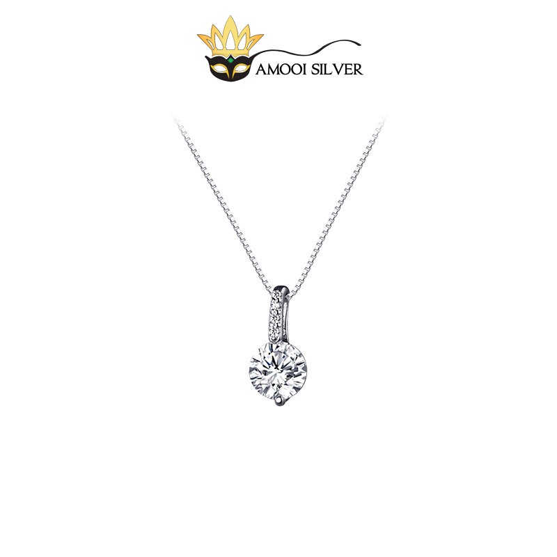 Dây chuyền bạc S925 giọt nước 1 viên đá - Amooi Silver AD147