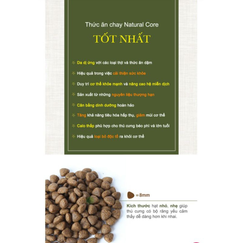 1kg THỨC ĂN  CHAY HỮU CƠ NATURAL CORE