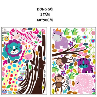 (Size lớn)Decal dán tường VUI CÙNG KHỈ CON DF5099