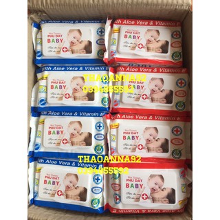 10 gói giấy ướt baby phú đạt(100 tờ/1 gói)