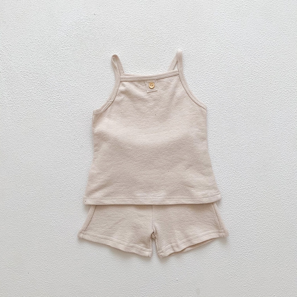 Set Áo Dây Sát Nách + Quần Sọt Dệt Kim Cho Bé