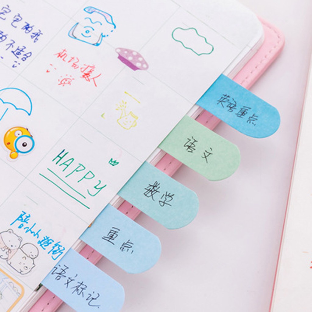 🌺Sticky note/giấy ghi chú/đánh dấu trang màu cầu vồng🌺