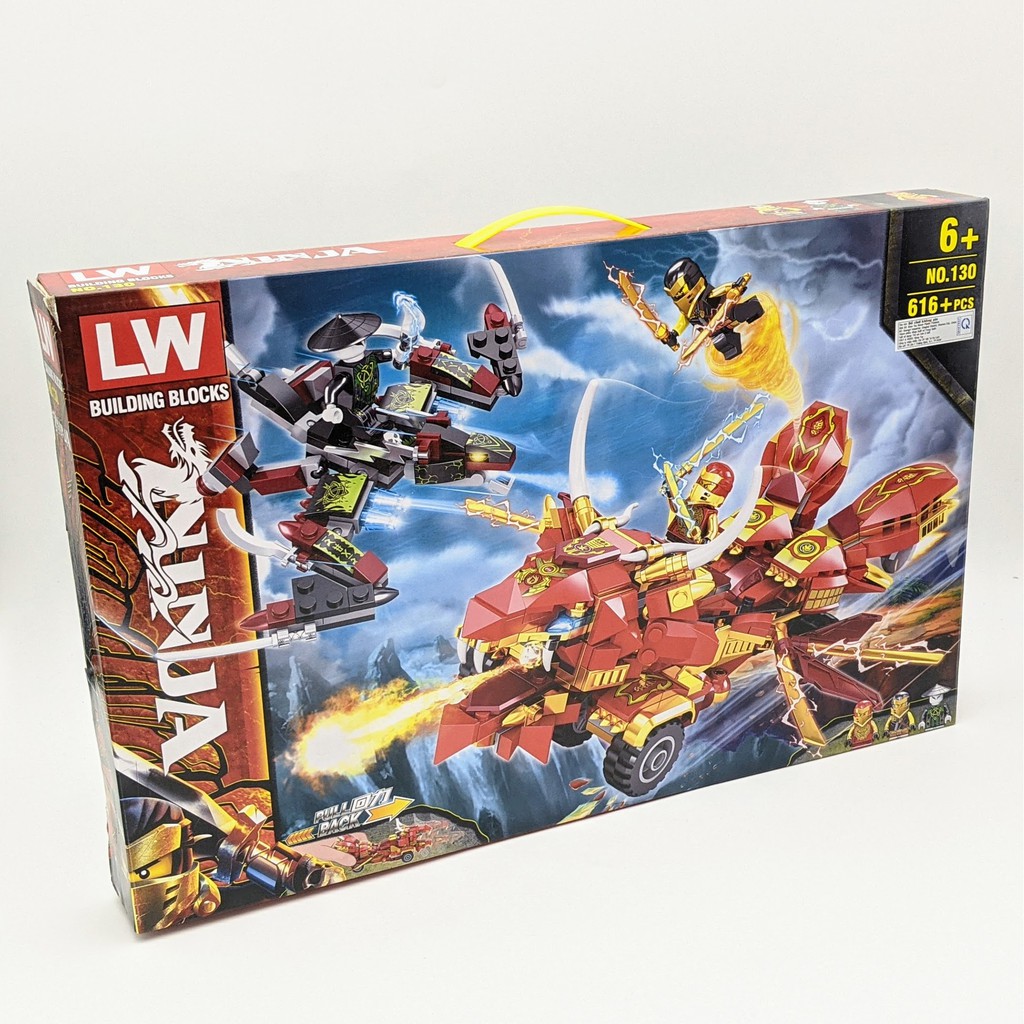 Đồ chơi lắp ráp LEGO NINJA  616 miếng ghép - Xếp hình đại chiến Ninja rồng
