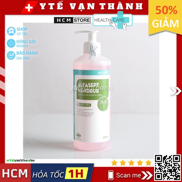 Nước Rửa Tay Khô Alfasept Handrub (Chai Vòi) | Sát khuẩn nhanh -VT0661