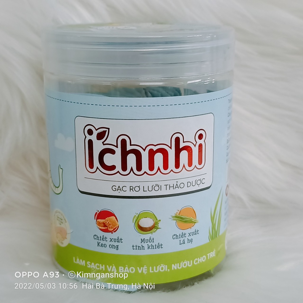 Gạc rơ lưỡi thảo dược Ích Nhi hộp 30 gói - Siêu sạch, siêu tiện lợi, siêu an toàn
