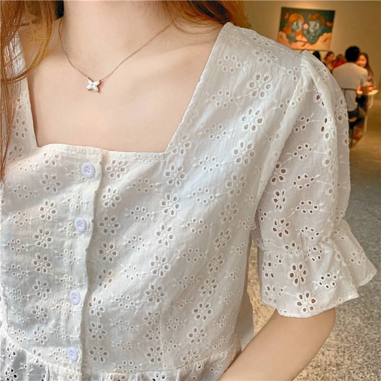 Áo sơ mi SUXI tay lỡ phong cách Hàn Quốc thanh lịch dành cho nữ