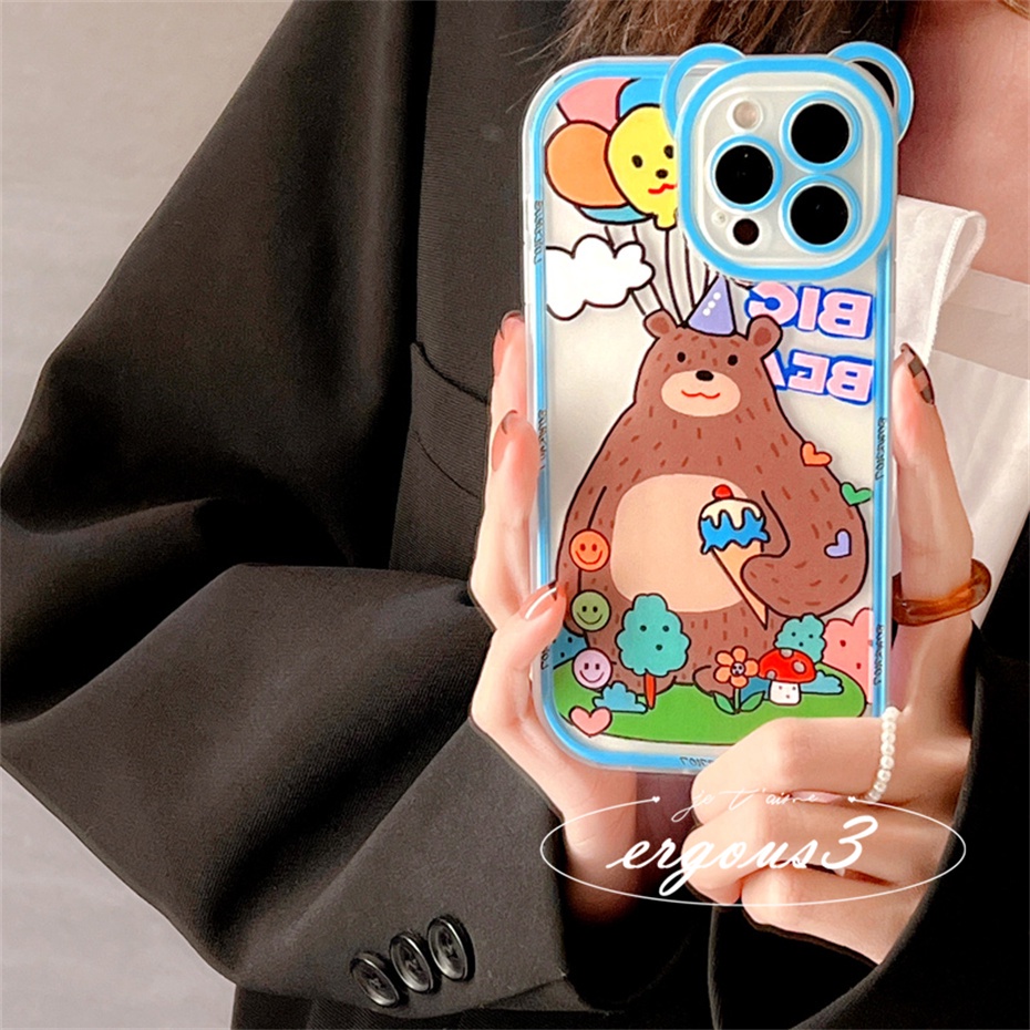 Ốp Điện Thoại Mềm Họa Tiết Gấu Dễ Thương Cho iPhone 14 13 12 11 Pro Max SE2020 X XR Xs Max 7 8 6 6s Plus