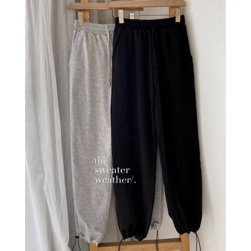 [Ảnh thật] Quần thể thao jogger trơn rút ống - Quần nỉ rút ống unisex