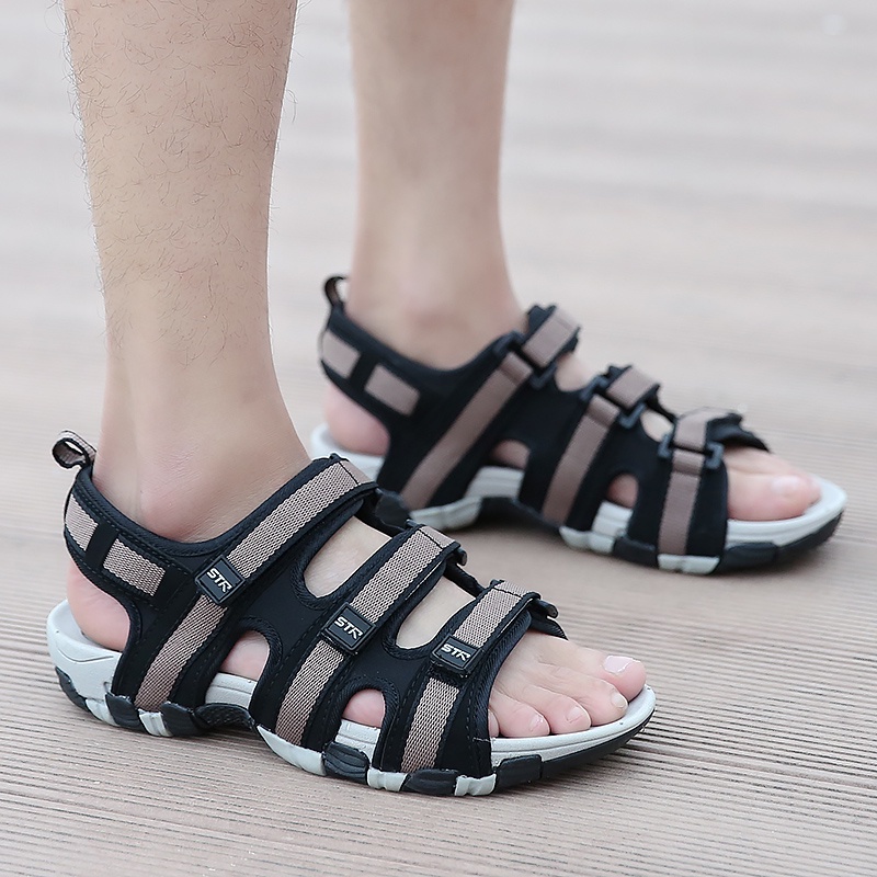 Dép sandal chống trượt chống mài mòn phong cách Roman thời trang đi biển cho nam