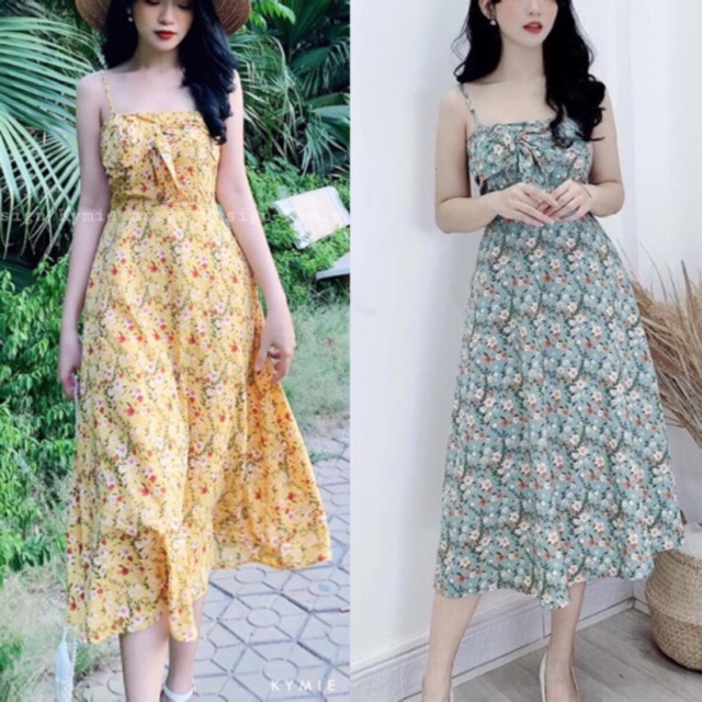 SỈ VÁY HOA XANH 2 DÂY