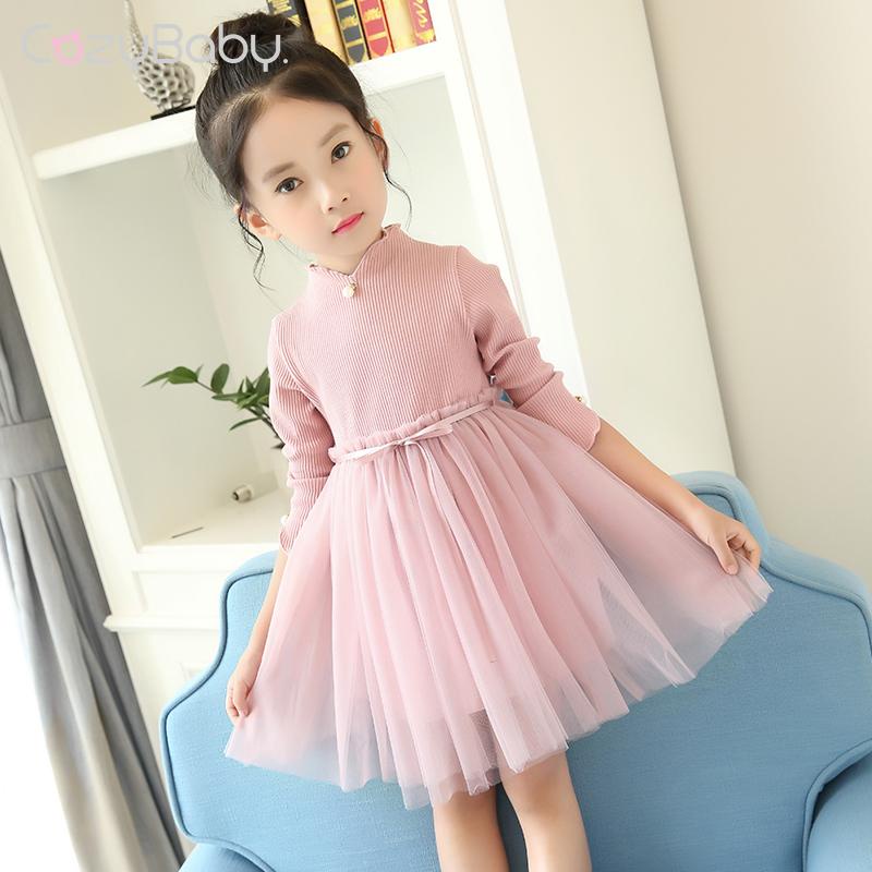 Đầm công chúa tay dài thiết kế mới thời trang mùa thu theo phong cách hàn quốc cho bé