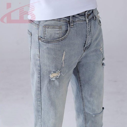 Quần jean nam co giãn rách gối cao cấp QJ1991, phom quần Skinny Fit jean, LB1990 Store