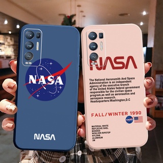 Ốp Điện Thoại Cạnh Vuông In Logo NASA Cho OPPO Reno6 Z 5G Reno 5 Pro 4 3 Reno2 Z F A95 5G A76 A96 4G