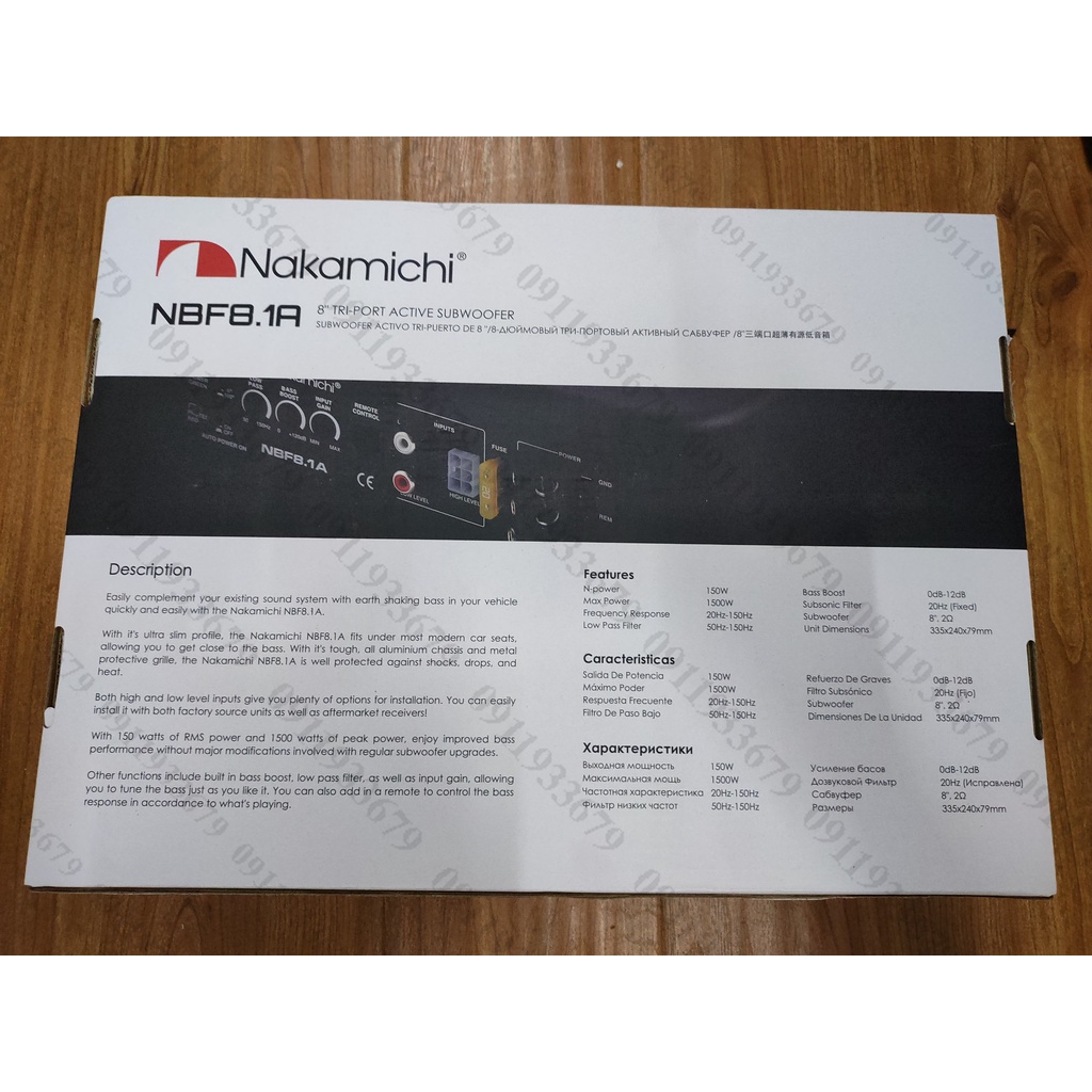 HCM-Loa sub gầm ghế NAKAMICHI NBF8.1A -bảo hành 12 tháng