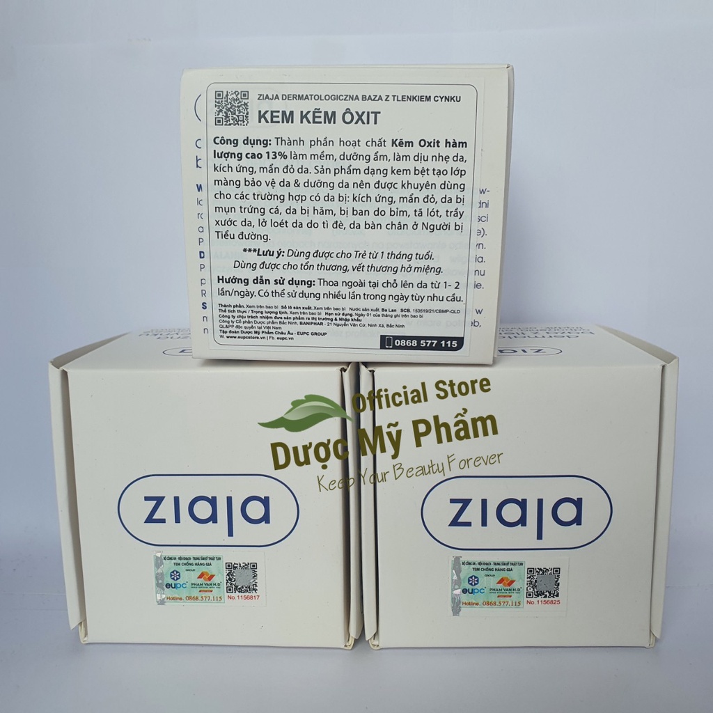 Kem kẽm oxit Ziaja 13% - Ziaja Dermatological Base with Zinc Oxide 80g