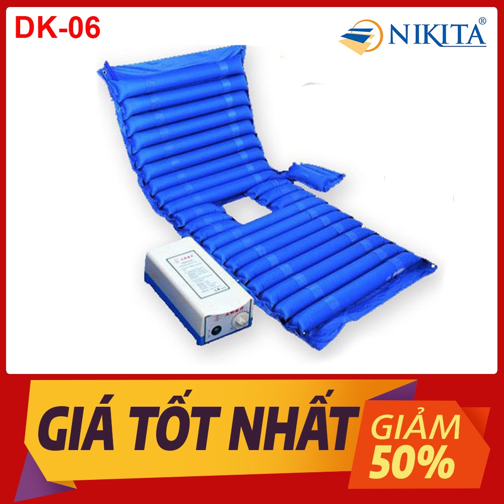 Đệm hơi chống loét - Có chổ để bô, Dòng khí luân chuyển liên tục giúp đệm luôn mát - Hàng chính hãng NIKITA DK06
