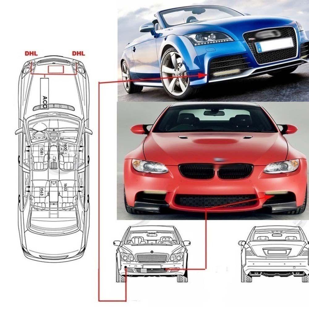 Đèn LED DRL 12V COB Linh Hoạt Chống Nước Chống Sương Mù Cho Xe Hơi
