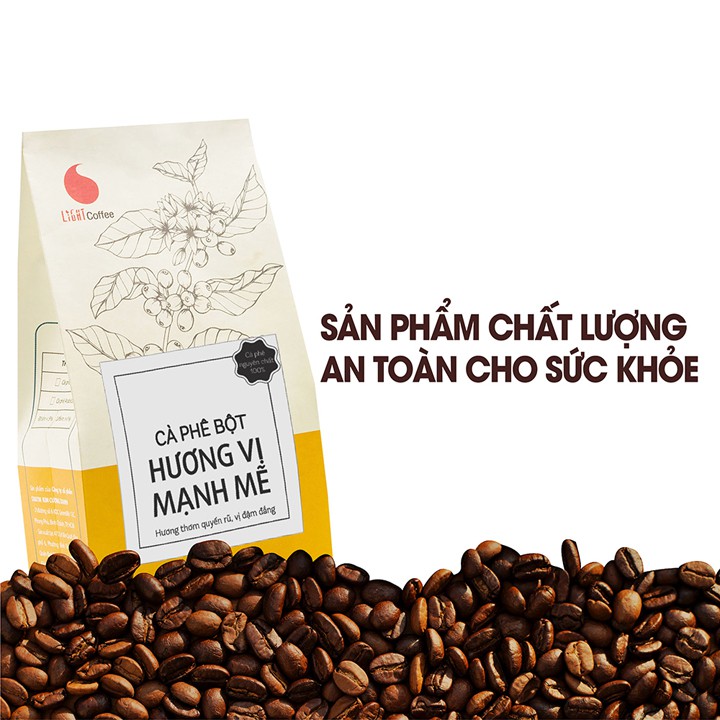 Cafe Hương Vị Mạnh Mẽ Light Coffee Gói 500g - Tặng Cà phê Sữa Light Coffee Gói 50g