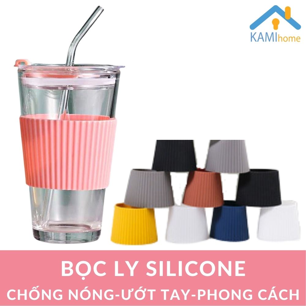Vỏ bọc Silicone chống nóng lạnh - ướt tay - tạo phong cách cho bình ly nước mã 22054