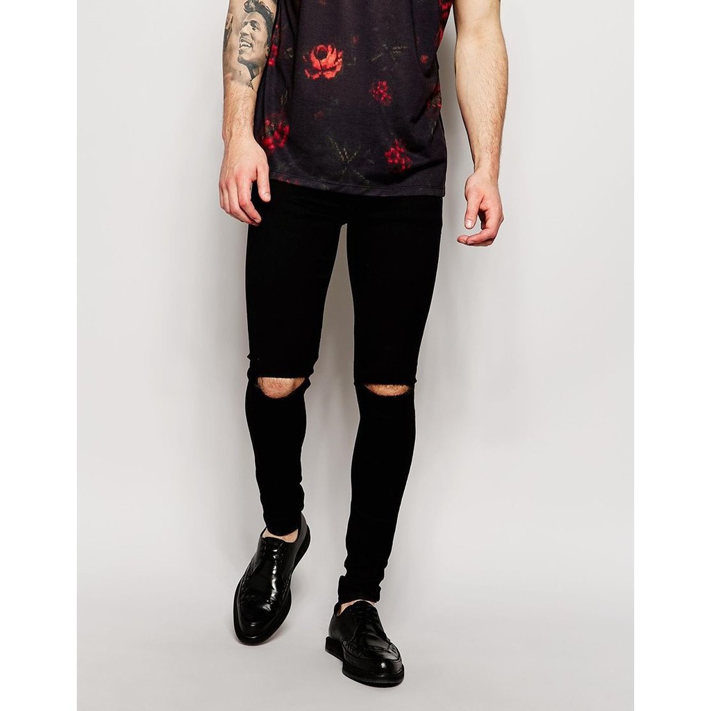 Quần jean nam rách gối size 28 đến 37 chất jean giãn, số 330