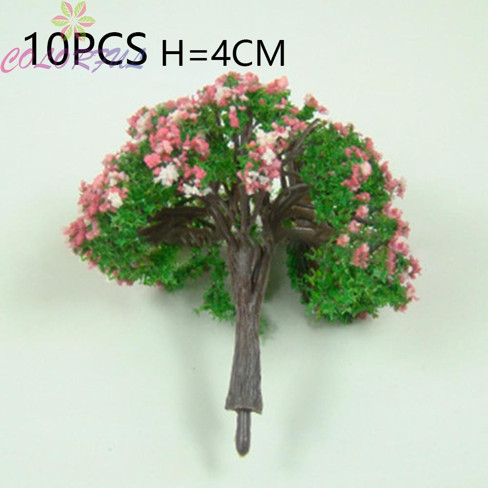 10Pcs 4CM Model Trees Architecture Train Railway Wargame Diorama Scenery 100% brand new and high quality