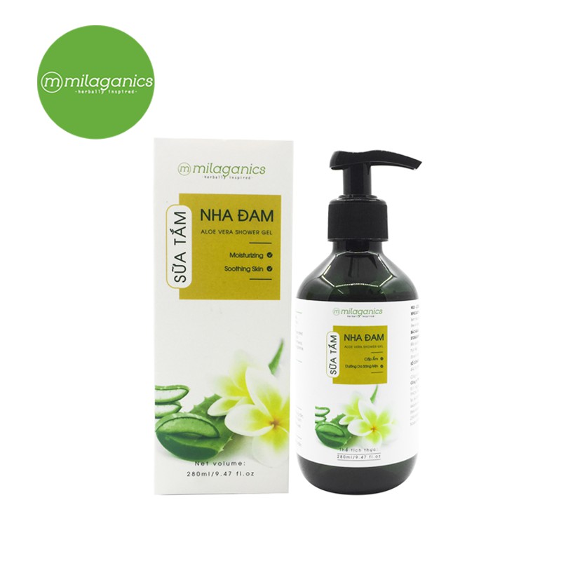 Sữa Tắm Nha Đam Milaganics 280ml
