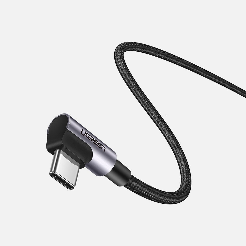 Cáp sạc nhanhType-C sang Type-C UGREEN US323 - Sạc nhạnh PD 60W - Đầu vuông góc chống gập gãy - Hàng chính hãng