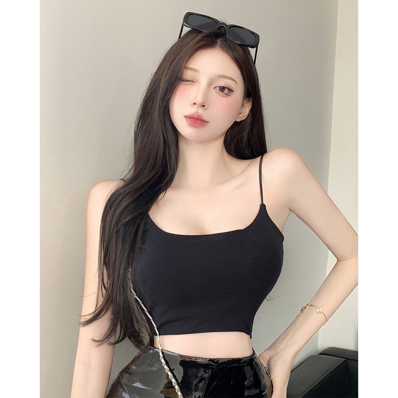 COZOK Short Sexy Solid Color Simple Fashion Versatile Sleeveless Vest