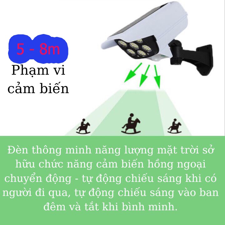 [FREESHIP❤️]Đèn năng lượng mặt trời giả camera tự động BẬT TẮT chống trộm, có điều khiển an toàn cho mọi nhà❤️