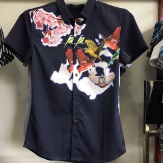 Áo sơmi hoa cộc tay