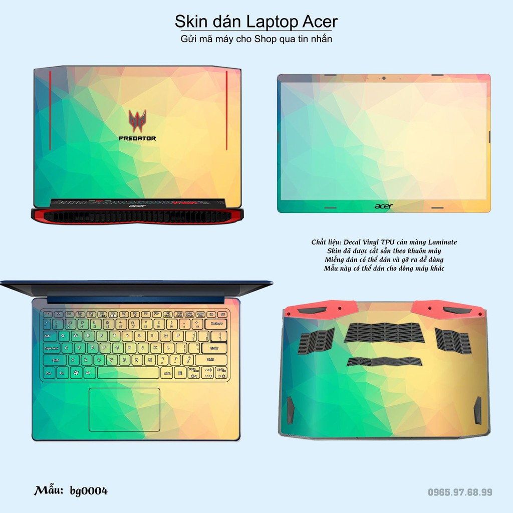 Skin dán Laptop Acer in hình Vân kim cương (inbox mã máy cho Shop)