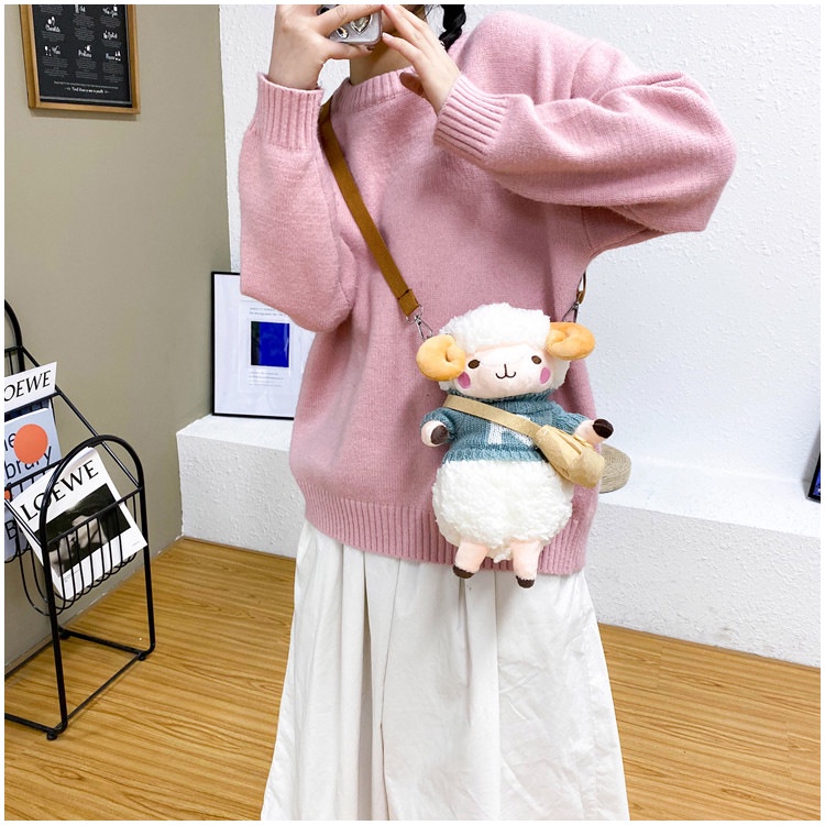 [CÓ SẴN] Túi xách đeo chéo cừu bằng bông TX08