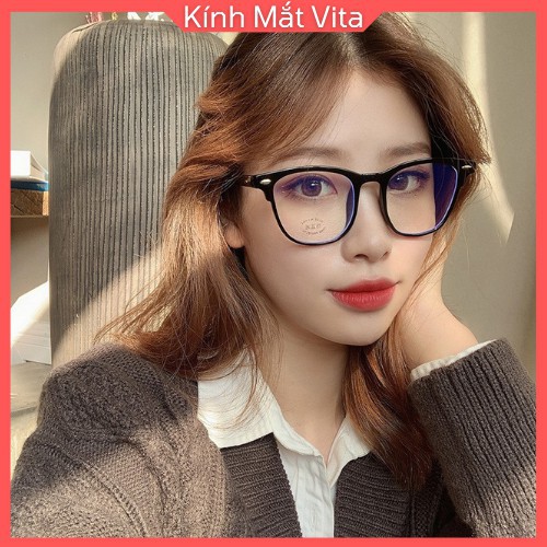 Kính Cận Nữ Thời Trang Chống Tia Blu Ray Dáng Vuông Cổ Điển Hợp Thời Trang