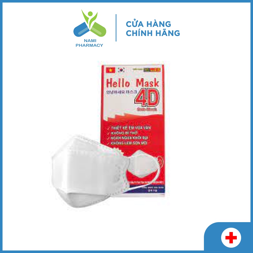 Hộp khẩu trang 4D kháng khuẩn Hello Mask Hộp 10 cái