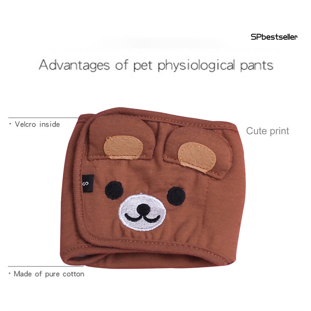 Tã quần bằng vải dệt kim chống rò rỉ họa tiết hoạt hình có thể điều chỉnh dành cho thú cưng