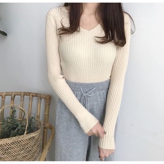 ÁO LEN TĂM CỔ TIM DÀI TAY CHO NỮ