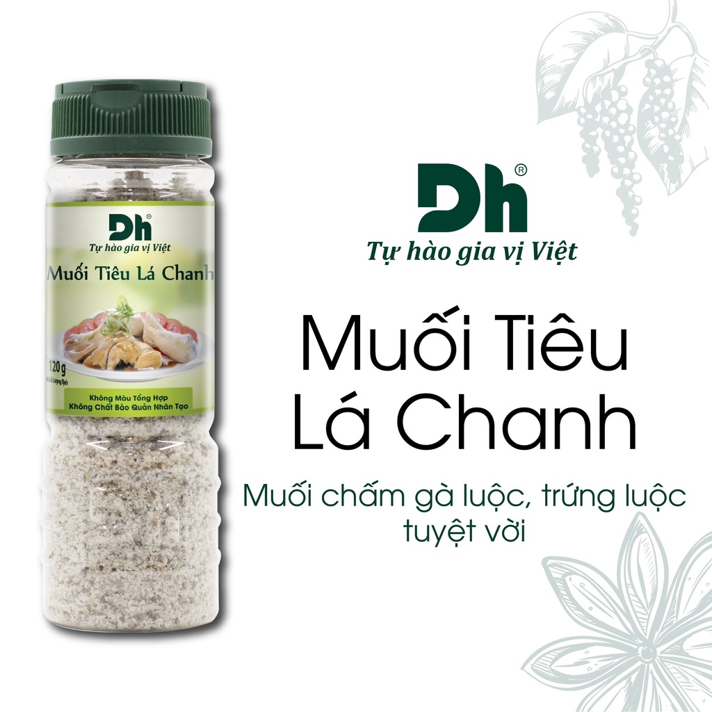 Gia Vị Chấm Muối Tiêu Lá Chanh Natural DH Foods Lọ 120G/50G Chính Hãng