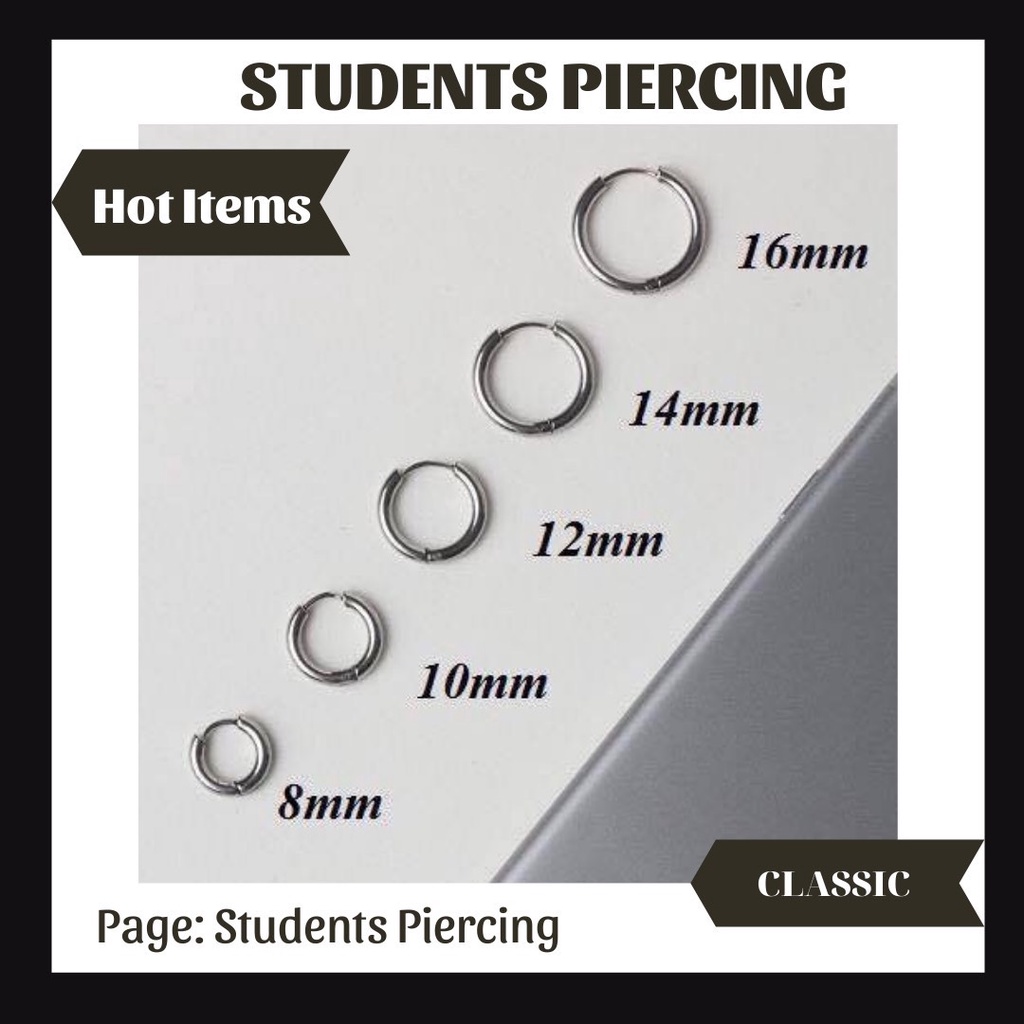 KHUYÊN TAI VÒNG UNISEX CÁ TÍNH - KHUYÊN THÉP KHÔNG GỈ - SHIP HỎA TỐC