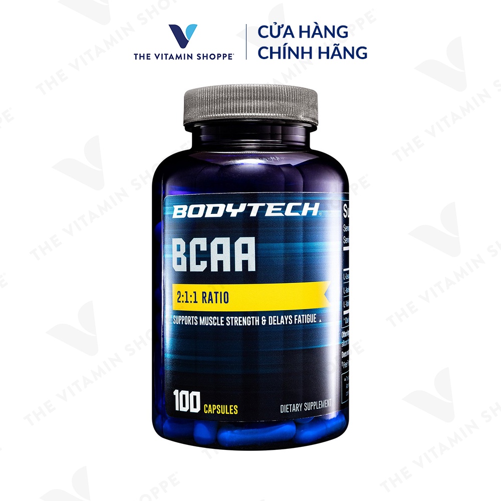 Viên uống hỗ trợ phát triển cơ bắp BodyTech BCAA 2:1:1 Ratio 100/200 viên