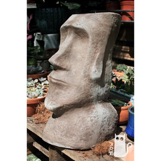 Chậu đất nung Moai đen | Chậu trồng cây, sen đá, xương rồng